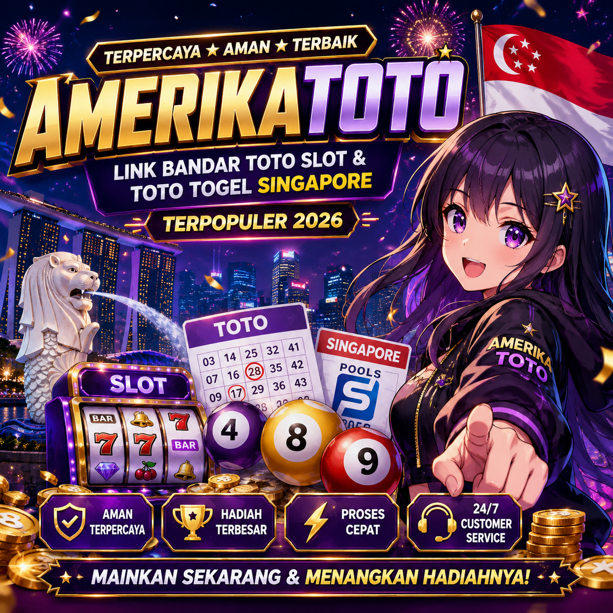 Dapatkan layanan terbaik dari AMERIKATOTO sebagai situs toto slot dan toto togel singapore pools terkemuka paling populer di Indonesia tahun 2026. Akses 24 jam, jaringan stabil dan banyak game pilihan dalam 1 akun.